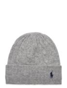 Cable-Knit Wool-Cashmere Beanie Accessories Headwear Beanies Grey Polo...