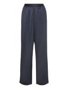 Ayla Satin Trousers Bottoms Trousers Straight Leg Navy Ahlvar Gallery