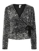 YAS Yaselle Ls Wrap Top - Show Silver