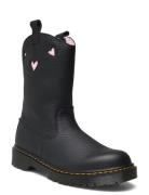 Bex Heart P-O Boot Y Black+Pale Pink Classic Nappa+Patent Lamper Känga...