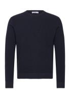 Mango Ribbed Cotton Knitted Sweater Marinblå