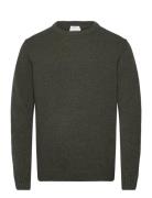 Lindbergh Lambswool O-Neck Knit Khaki Green