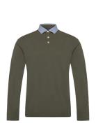 Hackett London Woven Collar Ls Khaki Green