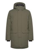 Tech Hooded Parka Parka Jacka Khaki Green Tom Tailor