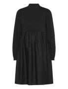 Mlcarolina June Ls Jrs Abk Dress 2F Kort Klänning Black Mamalicious