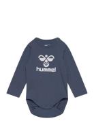 Hmlflips Body L/S Långärmad Bodysuit Blue Hummel