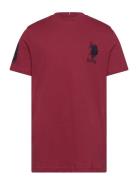 Player 3 Tshirt Tops T-shirts Short-sleeved Burgundy U.S. Polo Assn.