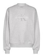 Chenille Monologo Crewneck Tops Sweat-shirts & Hoodies Sweat-shirts Gr...