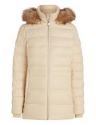 Tyra Down Jacket With Fur Fodrad Jacka Cream Tommy Hilfiger