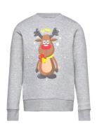 Jack & J S Jjxmas Jolly Sweat Crew Neck Jnr Grå