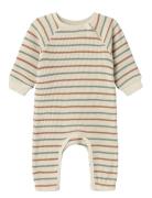 Nbnosome Ls Waffel Suit Långärmad Bodysuit Beige Name It