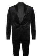 Lindbergh Velvet Tuxedo Suit Svart