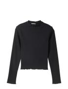 Tom Tailor Cropped Rib Longsleeve Svart