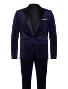 Velvet Tuxedo Suit Kostym Navy Lindbergh