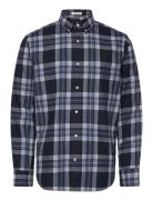 GANT Reg Tartan Melange Check Shirt Marinblå