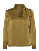 Scotch & Soda Bow Neck Top Khaki Green