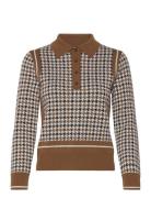 GANT Houndstooth Jacquard Polo Brun