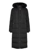 Lauren Ralph Lauren Faux-Fur-Trim Hooded Down Coat Svart