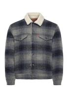 LEVI´S Men Plaid Type3 Sherpa Truck Westi Grå