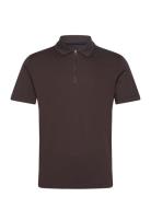 Selected Homme Slhreg-Dan Ss Zip Polo Brun