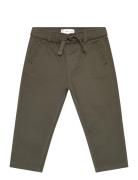 Mango Elastic Waist Trousers Grön