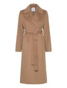 Mango Wool Coat With Handmade Belt Beige