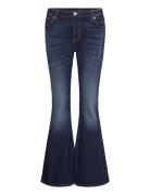 Weekday Flame Low Rise Slim Flared Leg Jeans Marinblå