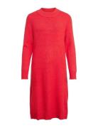 Vila Viril Crew Neck L/S Midi Dress - Noos Röd