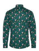 Lindbergh Aop Christmas Shirt L/S Grön