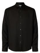 Selected Homme Slhrelaxcharlie Satin Ls Shirt Svart