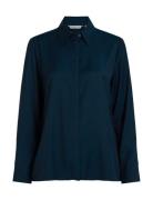 Tommy Hilfiger Soft Viscose Regular Ls Shirt Marinblå