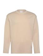 Selected Homme Slhlooseoscar Ls O-Neck Tee Noos Beige