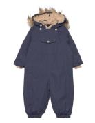 MINI A TURE Wisti Fleece Lined Snowsuit Fake Fur. Grs Marinblå