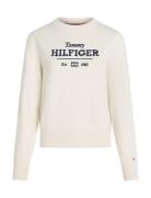 Tommy Hilfiger Logo C-Neck Sweater Ls Kräm