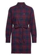 Tommy Jeans Tjw Check Shirt Dress Ext Marinblå