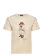 Polo Ralph Lauren Polo Bear Logo Cotton Jersey Tee Beige