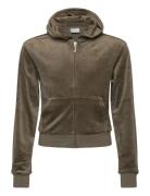 Juicy Couture Tonal Zip Through Hoodie Brun