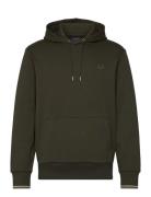 Fred Perry Tipped Hooded Sweatsh Khaki Green