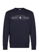 GANT Graphic C-Neck Sweat Marinblå