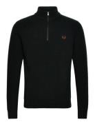 Fred Perry Textured Half Zip Jmpr Svart