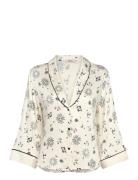 Etam Manina - Night Shirt Long Sleeves Vit