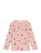 Minymo T-Shirt Ls Aop Rib Rosa