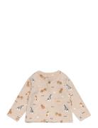 Minymo T-Shirt Ls Aop Beige