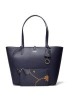 Lauren Ralph Lauren Faux-Leather Large Reversible Tote Bag Marinblå