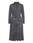 Lauren Ralph Lauren Paisley Crepe Midi Dress Marinblå