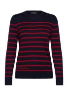 Lauren Ralph Lauren Striped Cotton-Blend Sweater Marinblå