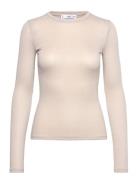 Mango Lurex Knitted T-Shirt Beige