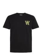 Double A By Wood Wood Wwace Aa Chest Print Tshirt Svart