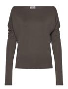 Weekday Drapy Long Sleeve Top Brun