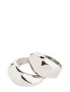 Pilgrim Dune Recycled Rings, 2 In A Set Silver